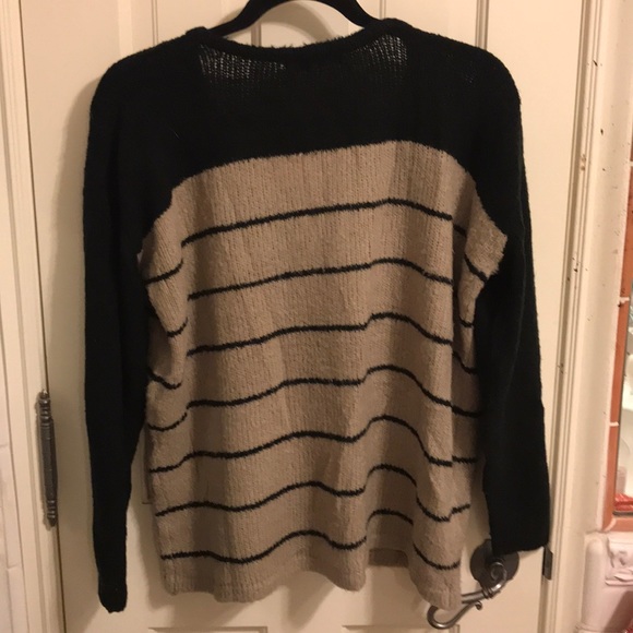 Black & Tan Striped Sweater - Picture 3 of 3